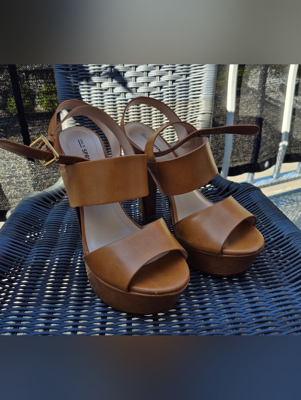 Call It Spring Tan Platform Heels - Picture 8 of 9